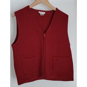 Vintage Talbots Sweater Vest Size S Casual Red Wool Women's Timeless Classic